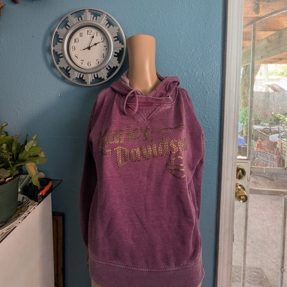 Harley-Davidson Purple Hoodie with Gold Logo - Picture 1 of 7
